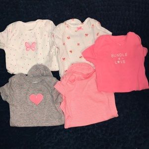 NWOT Carters 5 Pack Onesies Baby Girl